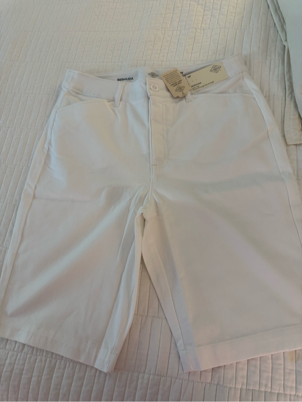St. John's Bay White Bermuda Shorts